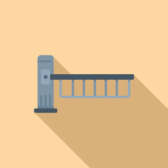 Poster - Automatic barrier icon flat vector. Gate fence. Door security