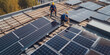 © carballo - workers installing photovoltaic solar panels, generative AI