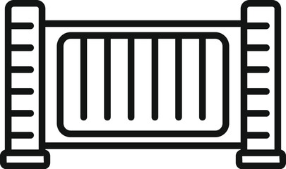 Sticker - Automatic gate barrier icon outline vector. House security. Entry control