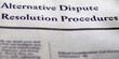 legal or law book with alternative dispute resolution process ADR focused in closeup of explanation