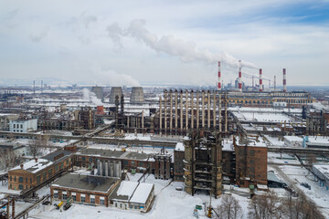 Wall Mural - Aerial view of big chemical factory.