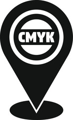 Poster - Cmyk service location icon simple vector. Digital print. Printer machine