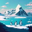 Family Penguins Pixel Art 