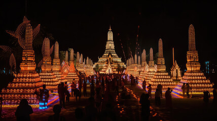 loy krathong festival at thailand created with Generative AI technology