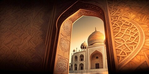 Wall Mural - Islamic background made with generative ai technology. can be used as greeting cards, posters, banners, and more.