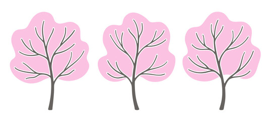 pink sakura tree illustrations