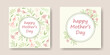 © Svetlana - Set of vector templates. Collection of backgrounds with minimalistic line drawing flowers and leaves. Great for postcard, invitation, flyer, social media