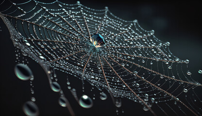 spider web with dew drop
