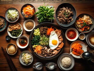 Korean table setting - bibimbap