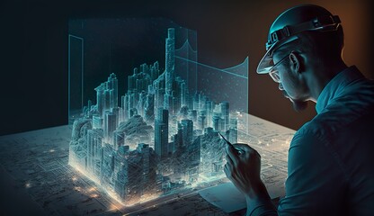 Wall Mural - Generative AI
futuristic, digital, cybertech, matrix, hologram, high-tech, systems, world tech, cybernet, 