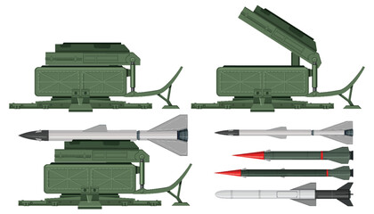 Wall Mural - Military missile launcher vector