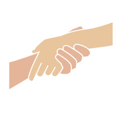 helping hand concept. gesture, sign of help and hope. two hands taking each other.