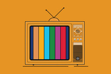 Vector Television Tv Icon Vector Illustration. Vintage Tv Vector.