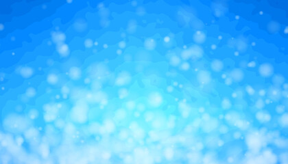 Wall Mural - Gradient blue background with water bubbles and vapor.