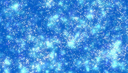 Wall Mural - vibrant background with blurred blue particles and shiny stars