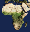 3d illustration of a highly detailed map of Africa. Elements of this image furnished by NASA.