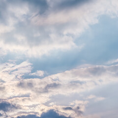Wall Mural - background of blue sky with white clouds