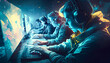 © Limitless Visions - E-sport gaming player teams with illustration art and speed light stlye.competition and strategy for success.stream technology.ai generated images