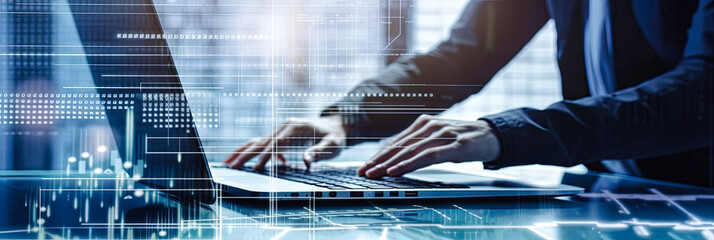 data science, business and artificial intelligence ai, digital technology. software engineer working