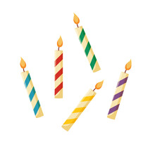 Colorful Birthday Candles Illustration 