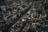 Fototapeta Nowy Jork - View of the city. Generative AI.