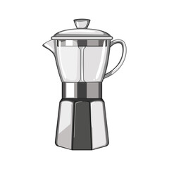 Wall Mural - maker moka pot coffee cartoon vector illustration