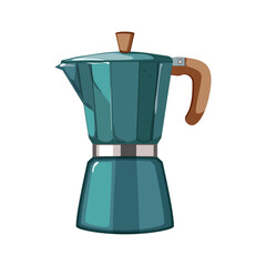 Poster - caffeine moka pot coffee cartoon vector illustration