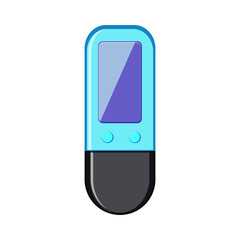 Sticker - technology mp3 player cartoon vector illustration