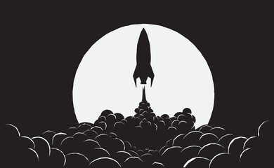 Wall Mural - rocket launch to deep space