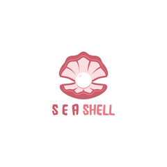 Sticker - Seashell with pearl icon isolated on white background