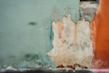 Wall Mural - peeling paint on a wall. generative ai