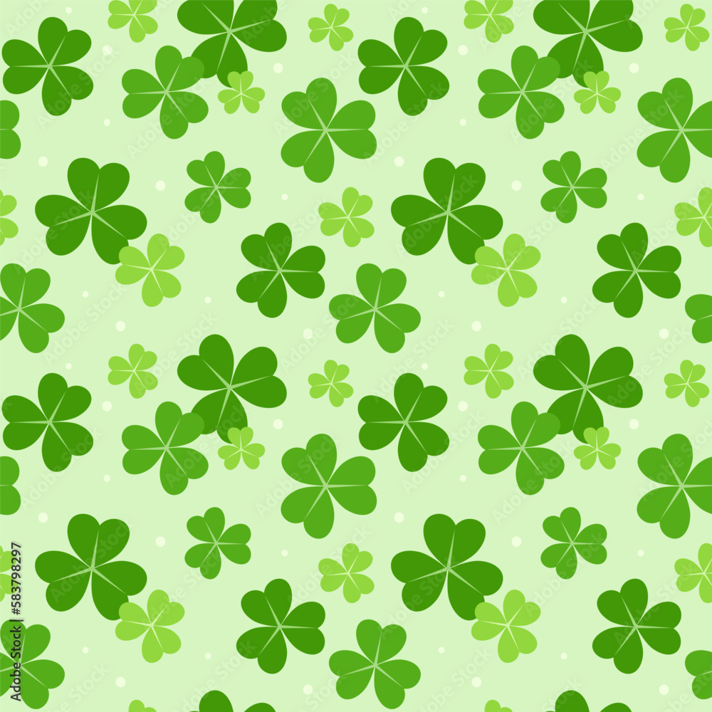 seamless green shamrock or three leaf or clover leaf pattern Stock ...
