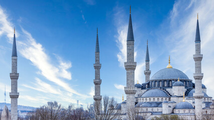 the biggest mosque in istanbul turkiye of sultan ahmed ottoman empire, blue mosque sultanahmet camii
