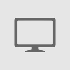 Monitor tv screen vector icon eps 10. Simple isolated illustration.