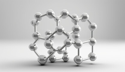 3d illustration of a molecular structure on a smooth background. Generative AI