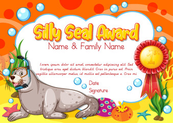 Wall Mural - certificate for kids template with customizable design with playful fonts