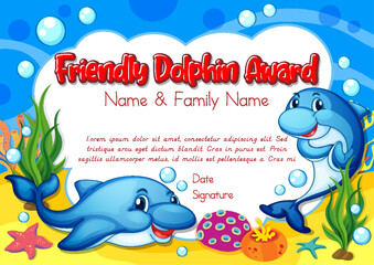 Wall Mural - certificate for kids template with customizable design with playful fonts