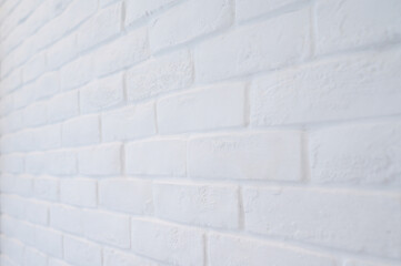 Wall Mural - white brick wall texture background, interior design