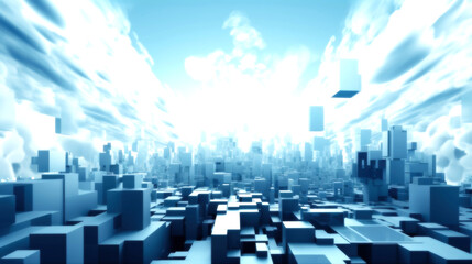 Modern hi-tech, science, futuristic technology concept. Abstract digital high tech city design Background. Generative AI