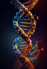 Leinwandbilder - Concept of the evolution of human DNA in the distant future. Generative ai