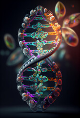 Leinwandbilder - Concept of the evolution of human DNA in the distant future. Generative ai