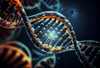 Leinwandbilder - concept of the evolution of human dna in the distant future. generative ai