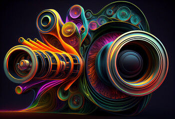 Aufkleber - Beautiful abstract cells concept, contemporary colors and mood social background. Generative AI technology.