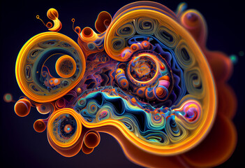 Aufkleber - Beautiful abstract cells concept, contemporary colors and mood social background. Generative AI technology.