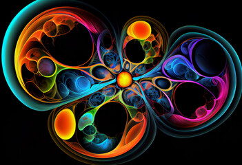 Aufkleber - Beautiful abstract cells concept, contemporary colors and mood social background. Generative AI technology.
