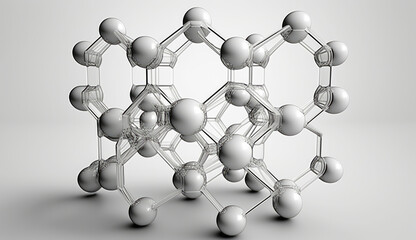 3d illustration of a molecular structure on a smooth background. Generative AI