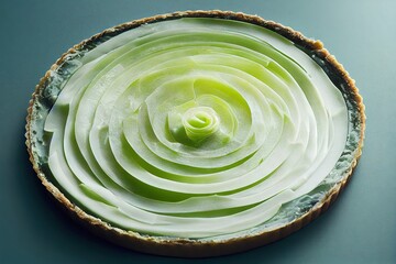 Canvas Print - Beautiful healthy asparagus tart with cheese vegetable filling, created with generative ai