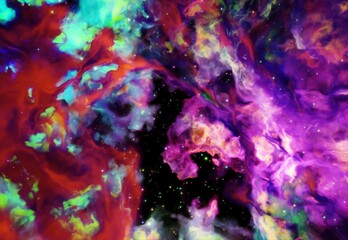 Wall Mural - abstract galaxy background 3d render colorful