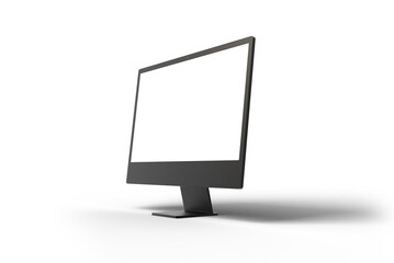 Aufkleber - Black computer screen with shadow transparent. Isolated screen for web page presentation
