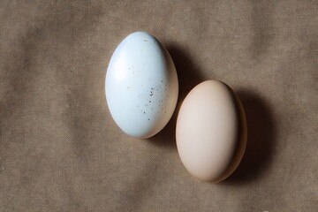 Poster - Healthy chicken eggs with light smooth shell, created with generative ai